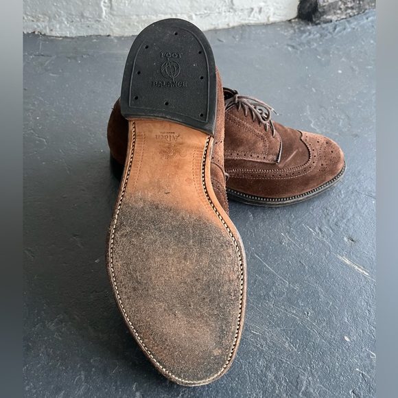 RARE Alden brown suede wingtip, modified last, size 7.5D - Picture 5 of 7